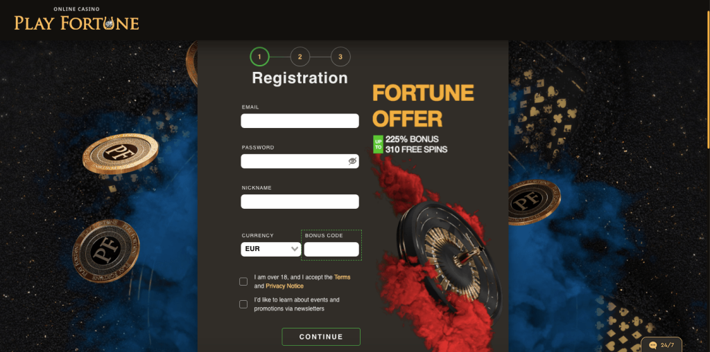 Play fortune sign up