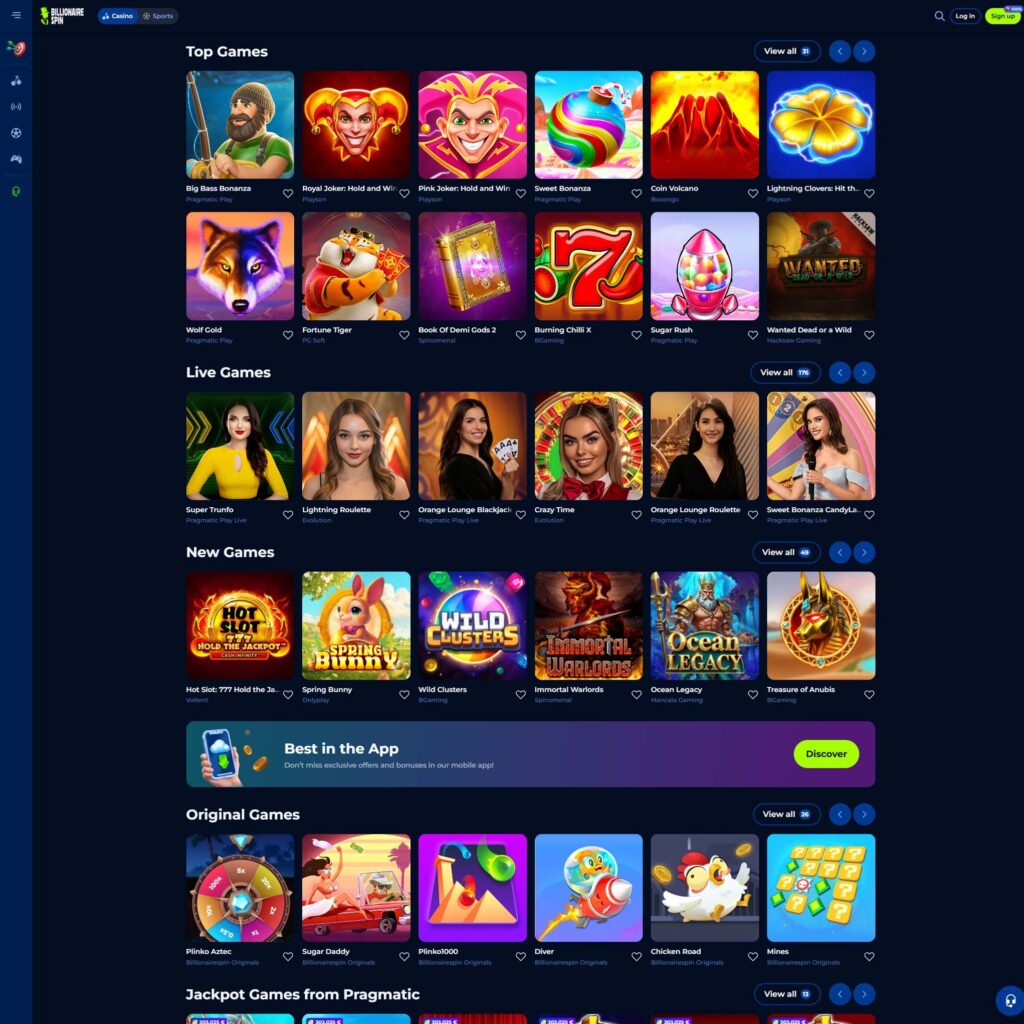 Billionairespin Casino slots