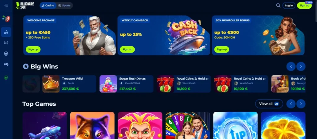 Billionairespin Online Casino Review and Bonus