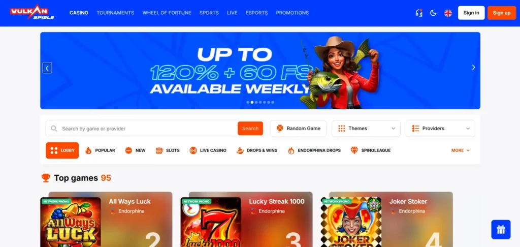 VULKANSPIELE Casino Review ▹ Login, Sign Up, Bonuses & Promotions
